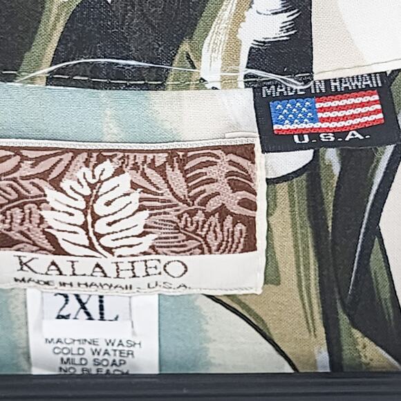Kalaheo Hawaiian Shirt 2XL Size Men's Button Up Military Planes Liberator - Picture 13 of 14